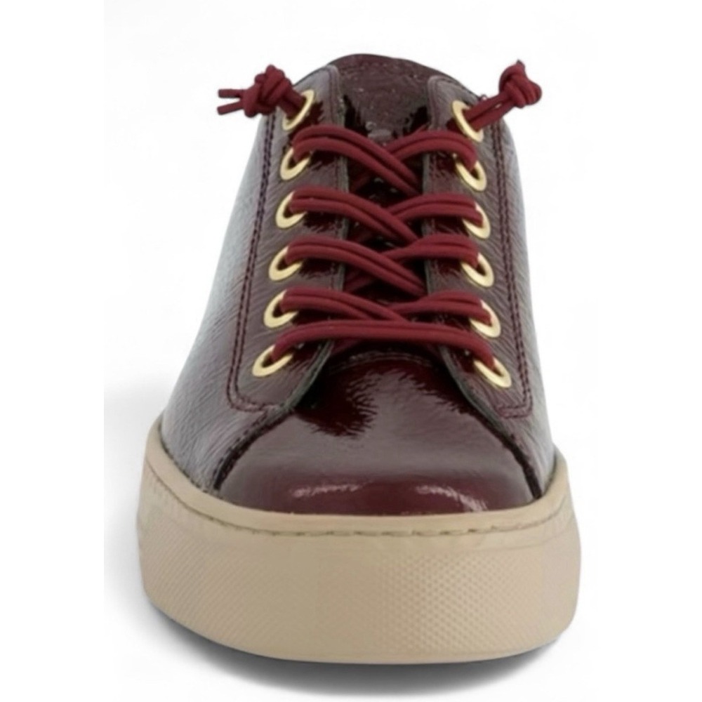 Paul Green burgundy patent leather low-top platform sneakers Size 4.5 US 7